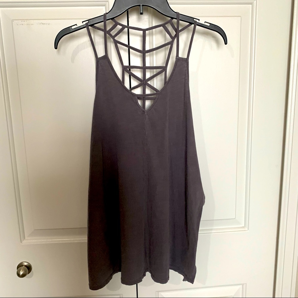 Altar’d state halter/tank top; small; grayish grape; worn but good condition